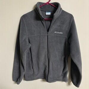 Columbia Mens Dark Grey Full Zip Turtleneck Fleece Jacket Coat Size Small